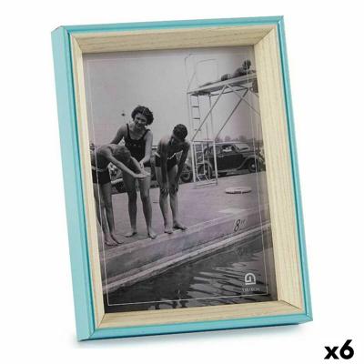 Fotolijsten Kristal Blauw Wit 3 x 20 x 15 cm Hout MDF (6 Stuks)