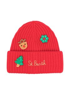 MC2 Saint Barth Kids bonnet à logo brodé - Rouge