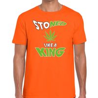 Oranje Koningsdag Stoned like a king t-shirt heren