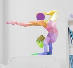 Muursticker Vrouw Acrobaat 3D