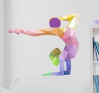 Muursticker Vrouw Acrobaat 3D Muursticker Vrouw Acrobaat 3D