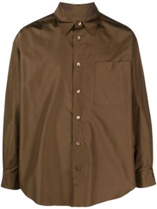 LEMAIRE chemise en soie à poches poitrine - Marron