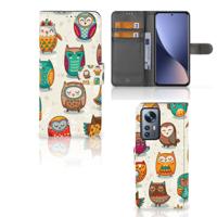 Xiaomi 12 Pro | Telefoonhoesje | Met pasjeshouder | Vrolijke Uilen