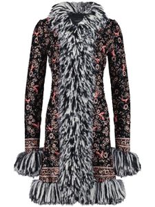 Giambattista Valli Popping Paisley fringed sequin coat - Noir