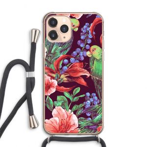 Papegaaien: iPhone 11 Pro Max Transparant Hoesje met koord