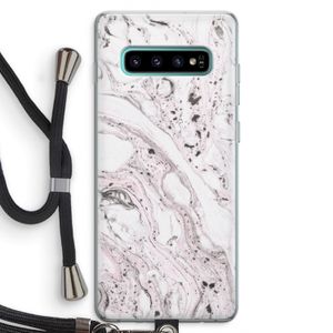 Mengelmoes: Samsung Galaxy S10 Plus Transparant Hoesje met koord