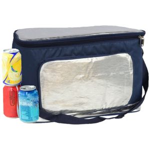 Koeltas  schoudertas blauw/zilver 39 x 20 x 26 cm 18 liter   -