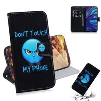 Woede patroon gekleurde tekening horizontale Flip lederen case voor Huawei Y7 Prime (2019)/Y7 Pro (2019)/genieten van 9 met houder & card slots & por
