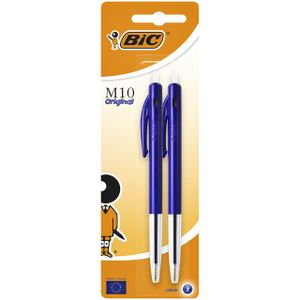 Balpen Bic M10 blauw medium blister ÃƒÆ’ 2st