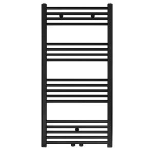 Handdoekradiator Belrad | 110x60 cm | CV radiator | Midden aansluiting | 558 watt | Zwart mat geborsteld