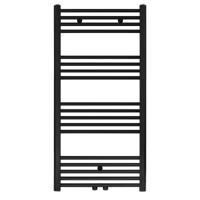 Handdoekradiator Belrad | 110x60 cm | CV radiator | Midden aansluiting | 558 watt | Zwart mat geborsteld