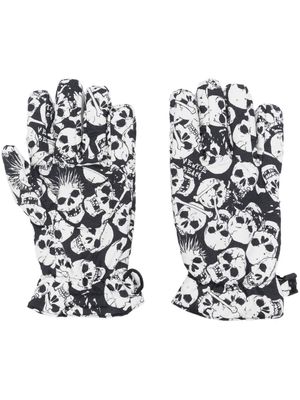 ERL gants à imprimé tête de mort - Noir