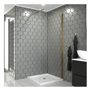 Saniclear Redro Brass douchewand 120x200 cm geborsteld messing