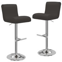 vidaXL Barkrukken 2 st kunstleer bruin - thumbnail