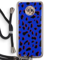 Blue Leopard: Motorola Moto G6 Transparant Hoesje met koord