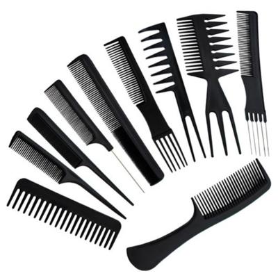 Soulima Kapperskammen - set 10x stuks - kunststof - zwart - kam - kapper Soulima Kapperskammen - set 10x stuks - kunststof - zwart - kam - kapper