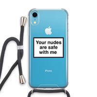 Safe with me: iPhone XR Transparant Hoesje met koord