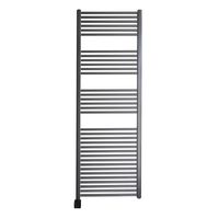 Sanicare elektrische design radiator 60x172 gunmetal met Bluetooth en thermostaat links zwart