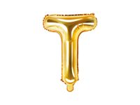 Folieballon Goud Letter &apos;T&apos; - 35cm