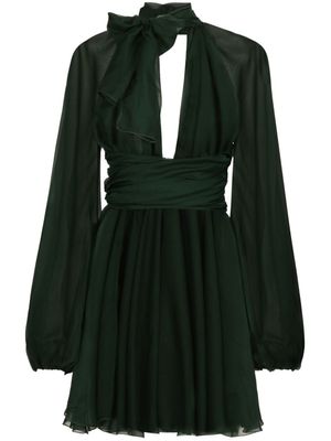 Dolce & Gabbana robe en soie à col v - Vert