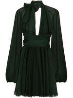 Dolce & Gabbana robe en soie à col v - Vert