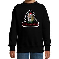 Dieren kersttrui tijger zwart kinderen - Foute tijgers kerstsweater