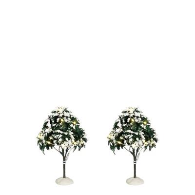 Snowy tree lighted 2 stuks battery operated h12xd9cm - Luville