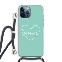 Forever heart pastel: iPhone 12 Pro Transparant Hoesje met koord