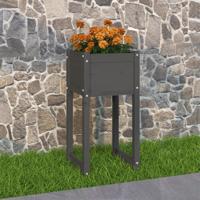 Plantenbak 40x40x81 cm massief grenenhout grijs - thumbnail