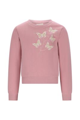 Le Chic winter sweater meisjes - roze - Odette - vlinders
