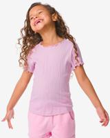 HEMA Kinder T-shirt Met Ribbels Paars (paars)