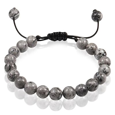 Verstelbare kralen armband Memphis Grijs Natuursteen 8mm