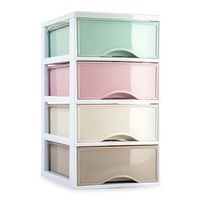 Ladeblokje/bureau organizer met 4x lades - multi kleur - L18 x B25 x H33 cm - plastic Ladeblokje/bureau organizer met 4x lades - multi kleur - L18 x B25 x H33 cm - plastic