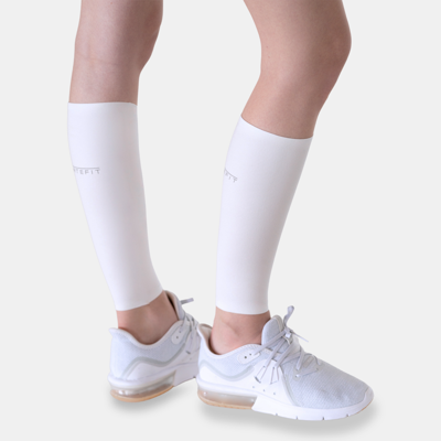 Artefit compressie kuit sleeves - Unisex wit