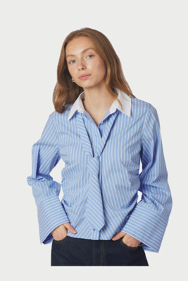 Neo Noir Blouse Francesca Stripe | Light Blue