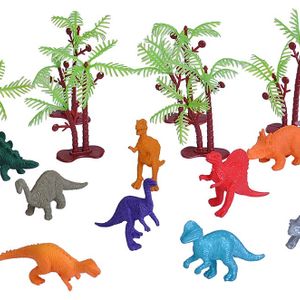 18x Plastic speelgoed dinosaurussen in emmer   -