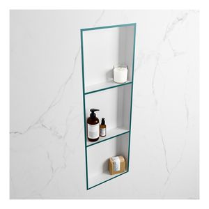 Wandnis Solid Surface Easy | In- en opbouw | 30x90x8 cm | 3 vakken | Smag/Talc