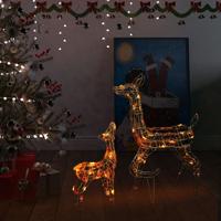Kerstversiering rendierfamilie 160 LED meerkleurig acryl