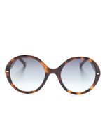 Carolina Herrera tortoiseshell-effect round-frame sunglasses - Marron