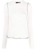 ROTATE BIRGER CHRISTENSEN t-shirt Pointelle à manches longues - Blanc