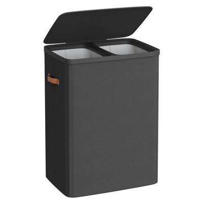 Wasmand met twee compartimenten en uitneembare binnenzakken, Inkt Zwart / 170 L