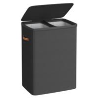 Wasmand met twee compartimenten en uitneembare binnenzakken, Inkt Zwart / 170 L