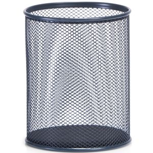 Klein bureau prullenbakje antraciet grijs van draadmetaal/mesh 11 x 13,5 cm   -