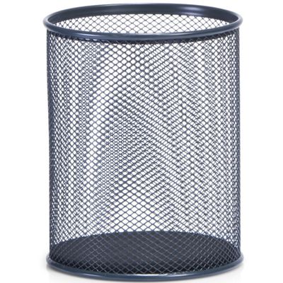 Klein bureau prullenbakje antraciet grijs van draadmetaal/mesh 11 x 13,5 cm