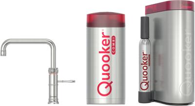 Quooker Classic Fusion square met COMBI boiler en CUBE reservoir 5-in-1 kokend water kraan RVS