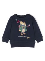 POLO RALPH LAUREN KIDS sweat à motif Polo Bear - Bleu - thumbnail