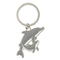 Metalen dolfijn sleutelhangers 5 cm   - - thumbnail