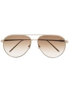 Linda Farrow lunettes de soleil Roberts en plaqué or 24ct à monture aviateur