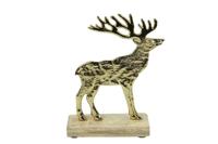 Countryfield hert op standaard 17 cm goud metaal Countryfield hert op standaard 17 cm goud metaal