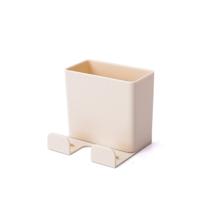 Muur gemonteerde organisator opbergdoos afstandsbediening airconditioner opbergkoffer mobiele telefoon plug houder stand (beige)